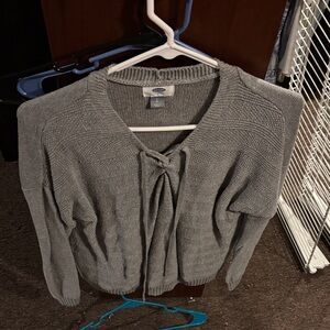 Old Navy Gray Tie-Front Knit Cardigan
